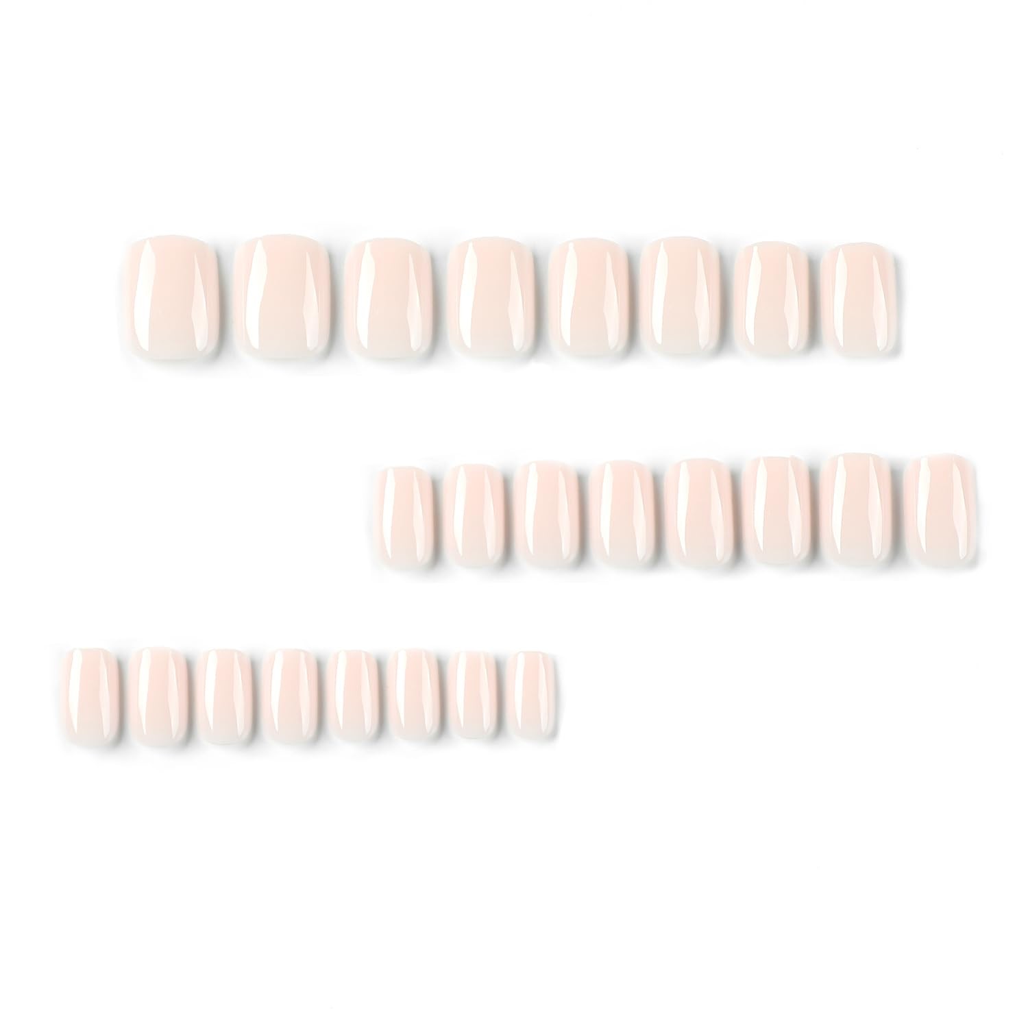 24Pcs Press On Nails Short Square Fake Milk 1 Fl Oz (Pack of 1), b6