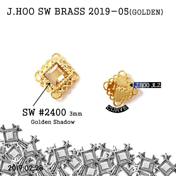 J.Hoo Nail Charms – SW 2400 Parts 2019-5 Gold plating ( 2pcs)
