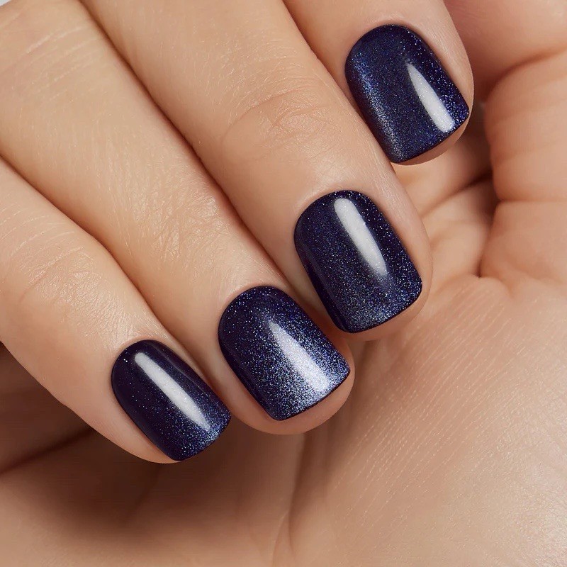 Kleo Kolor 30 Press-On Gel Nails~Dream Bigger Navy Blue Magnetic~Short Square