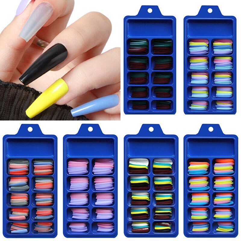 240/100X Long/Short Ballerina False NailTips Acrylic Coffin Full Cover FakeNail✔