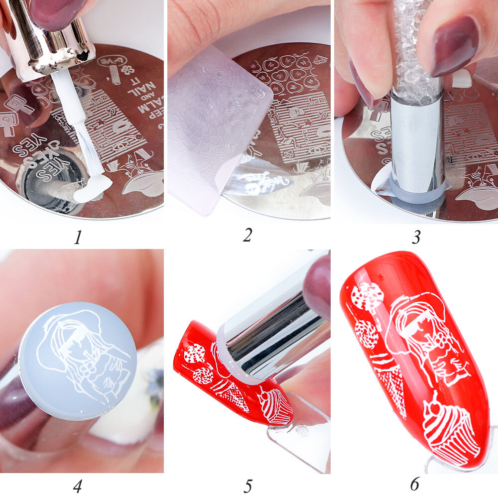 Hearts Nail Art Stamping Plates Love Valentine Rose Kiss Lip Metal Nail Template