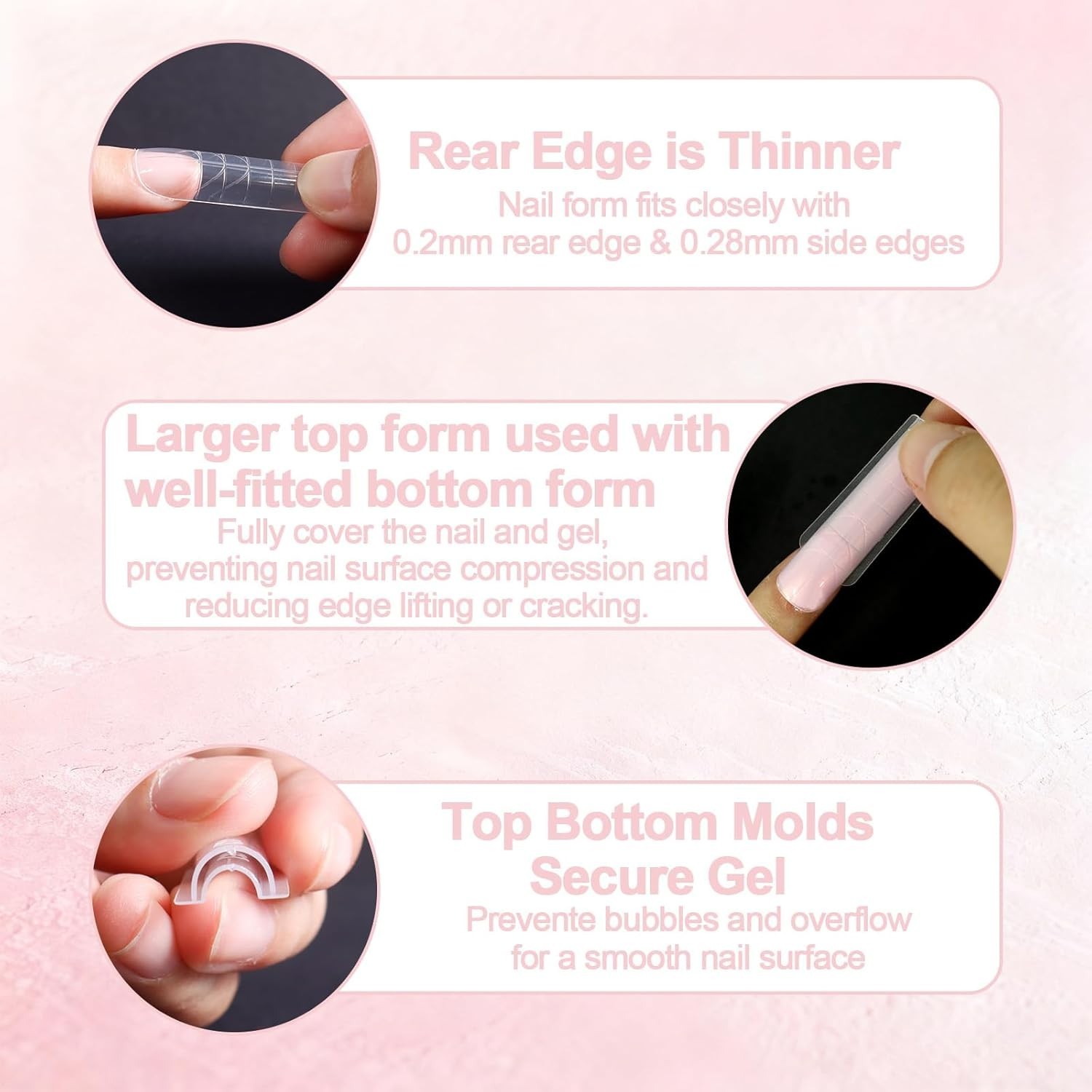 Almond Round Sandwich Dual Nail Extension Forms – 240pcs, Effortless Application