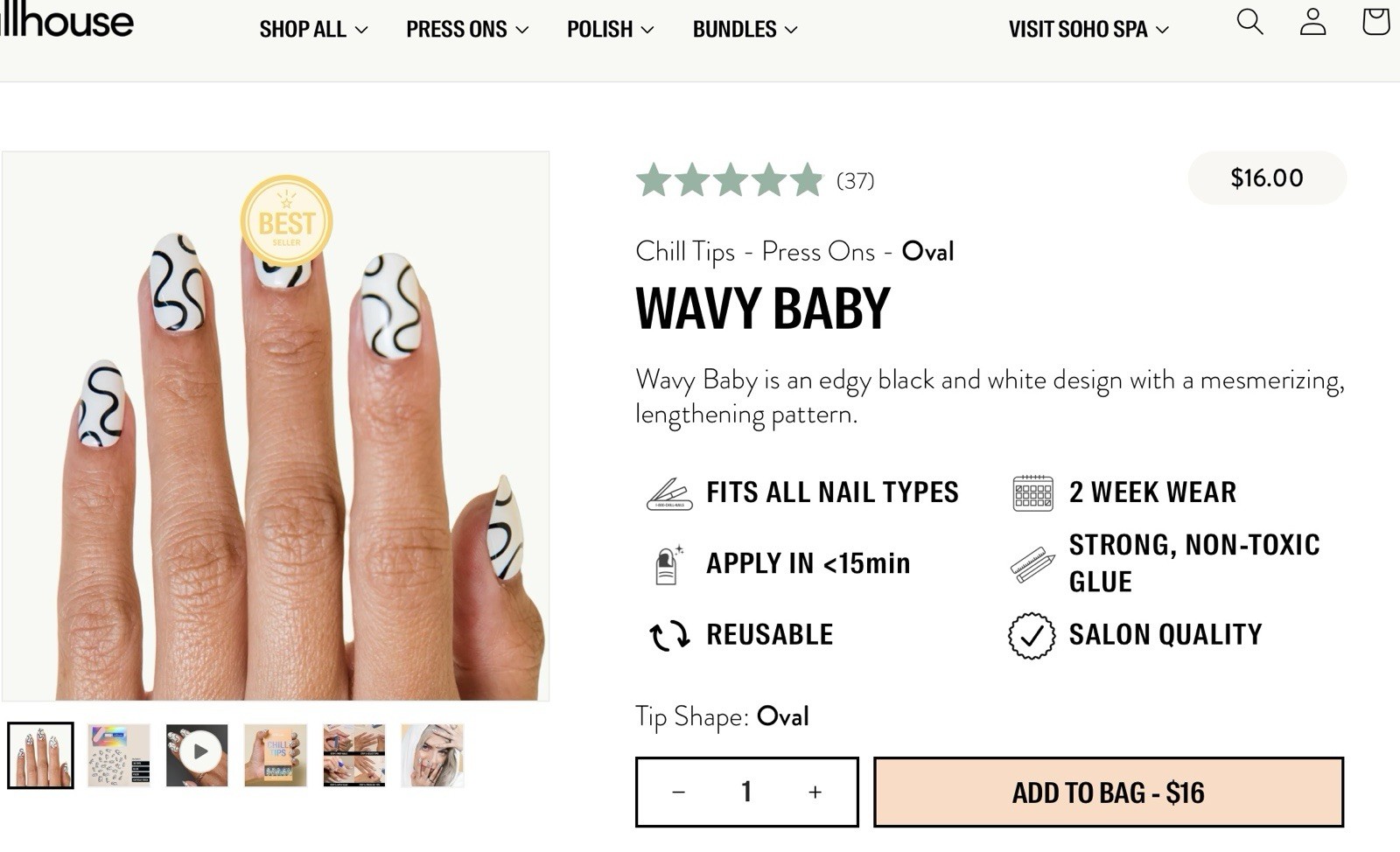 Salon Quality ChillHouse Chill Tips PressOn Nail Set Of 30~Includes Free Gifts❣️