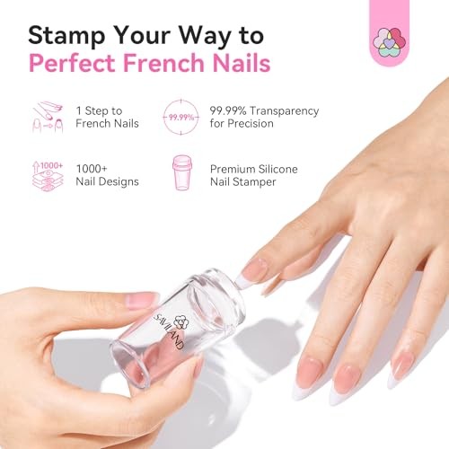 French Tip Nail Stamp: 4PCS Nail Art Stamper Kit Clear 1A-Nail Art Stamper Kit