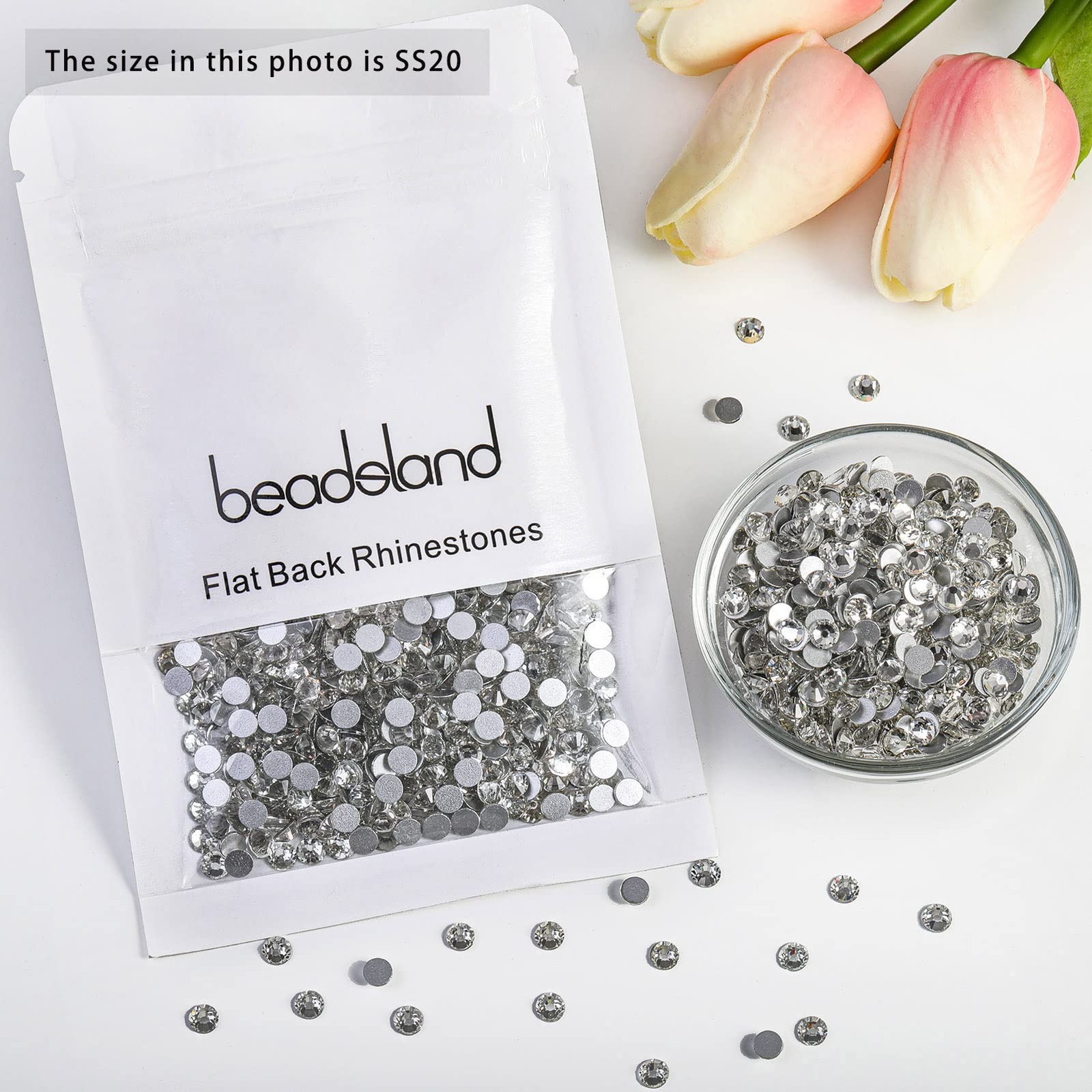 576pcs Flat Back Crystal Rhinestones Round Gems for Nail Art and Craft Glue F…