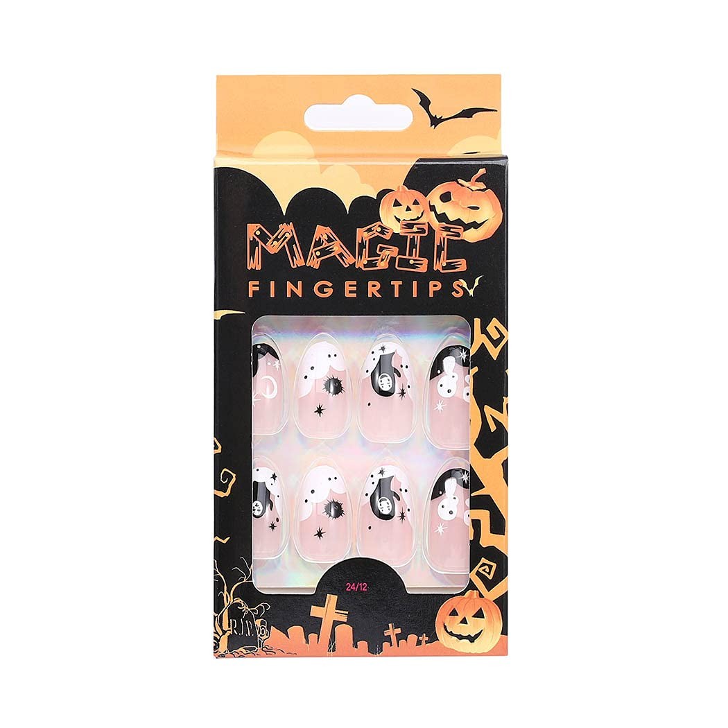 Aksod Ghost Press on Nails Short Glossy 24 Count (Pack of 1), Light Pink