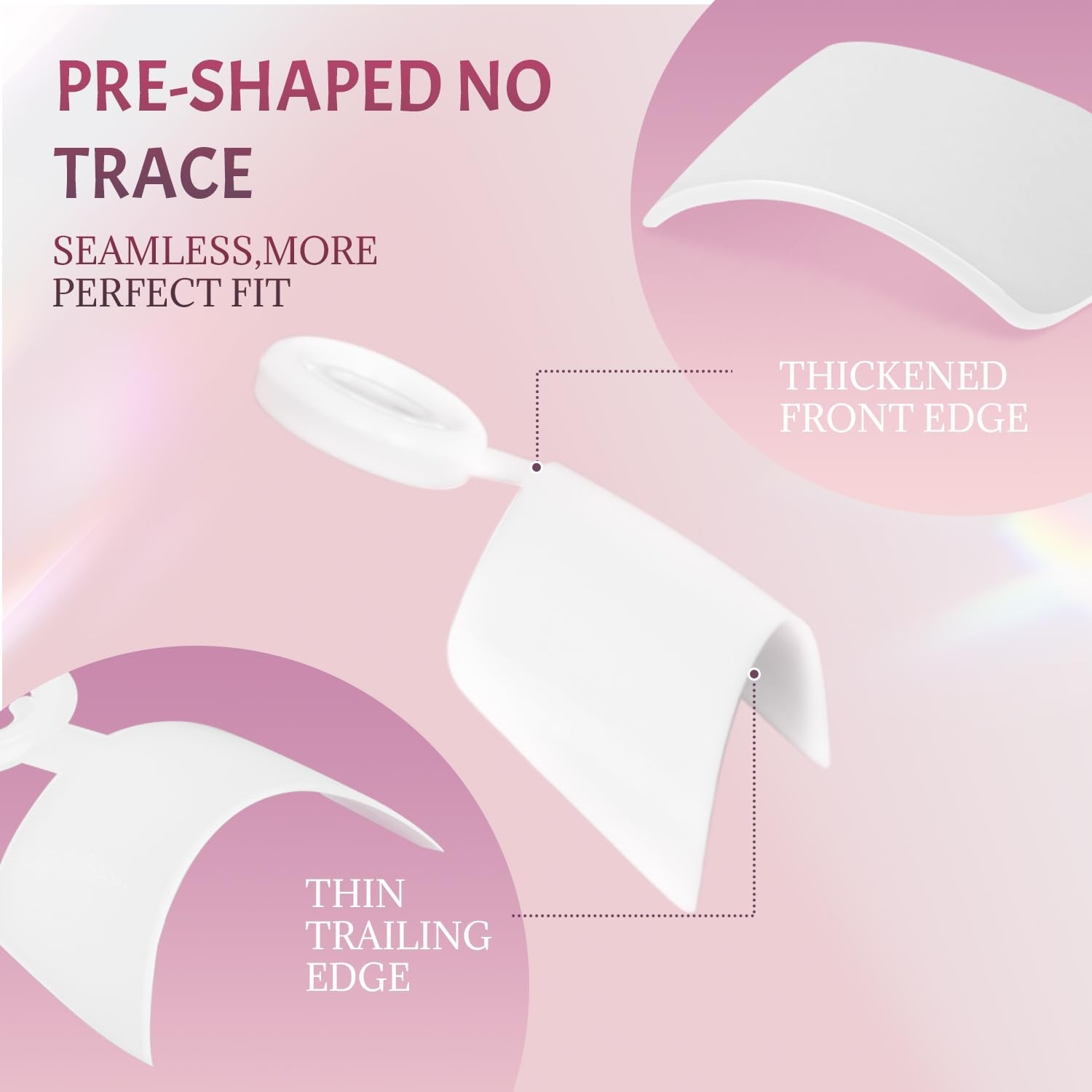 Ranrose 600PCS 600 Piece Assortment, 600pcs White Short French Nail Tips