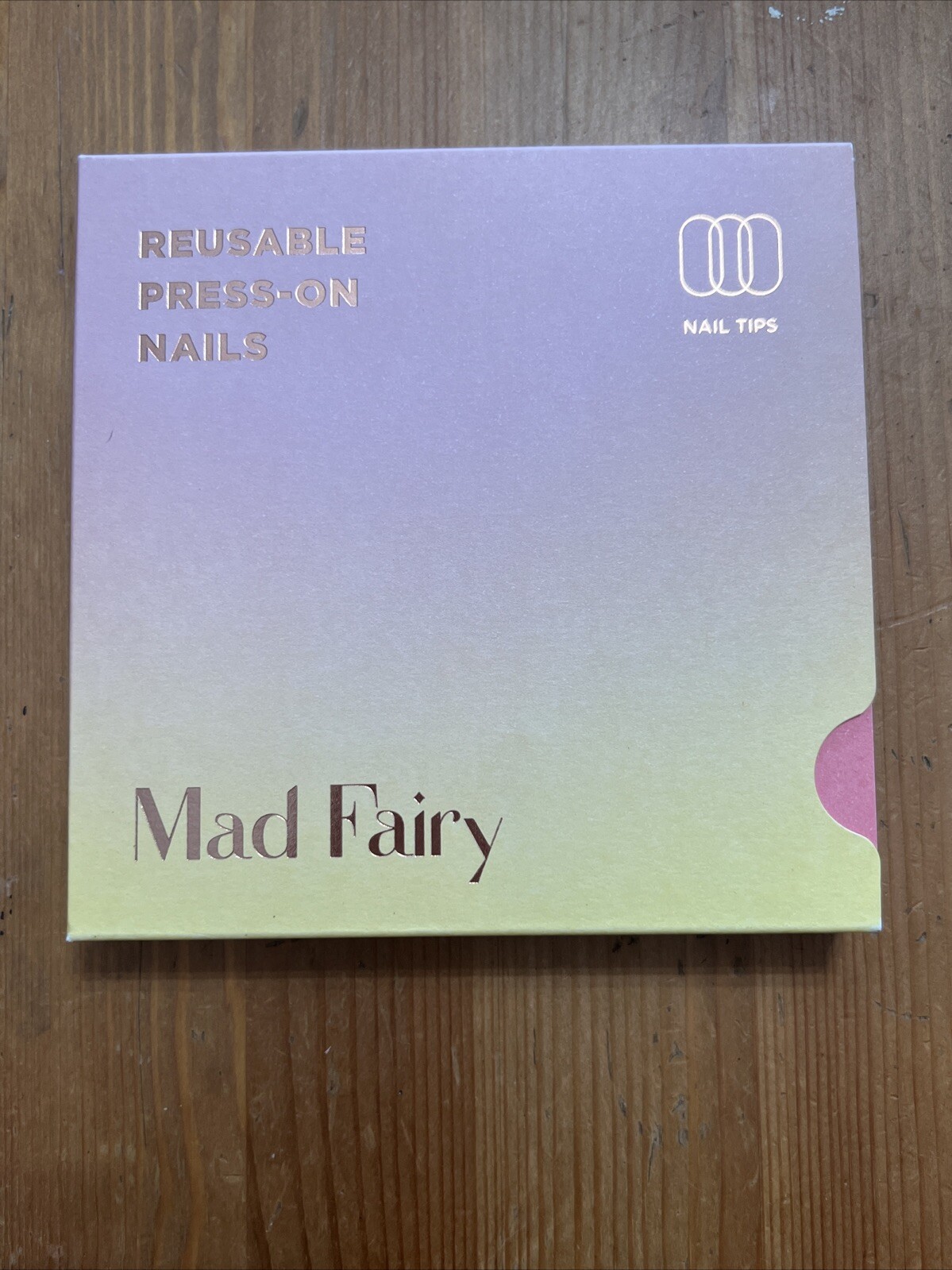 New Mad Fairy Queen’s Gambit Reusable Press On Nails Kit Black White French Tips