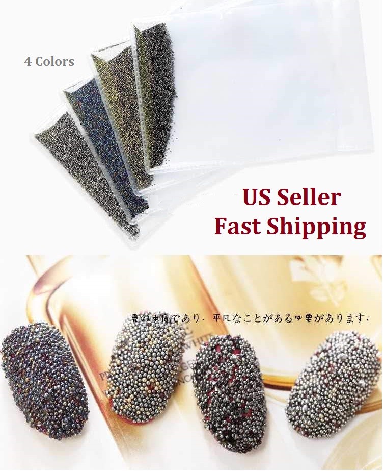 5g 3D Mixed Color Gold/Silver Micro Mini Glass Caviar Beads DIY Nail Art Decor