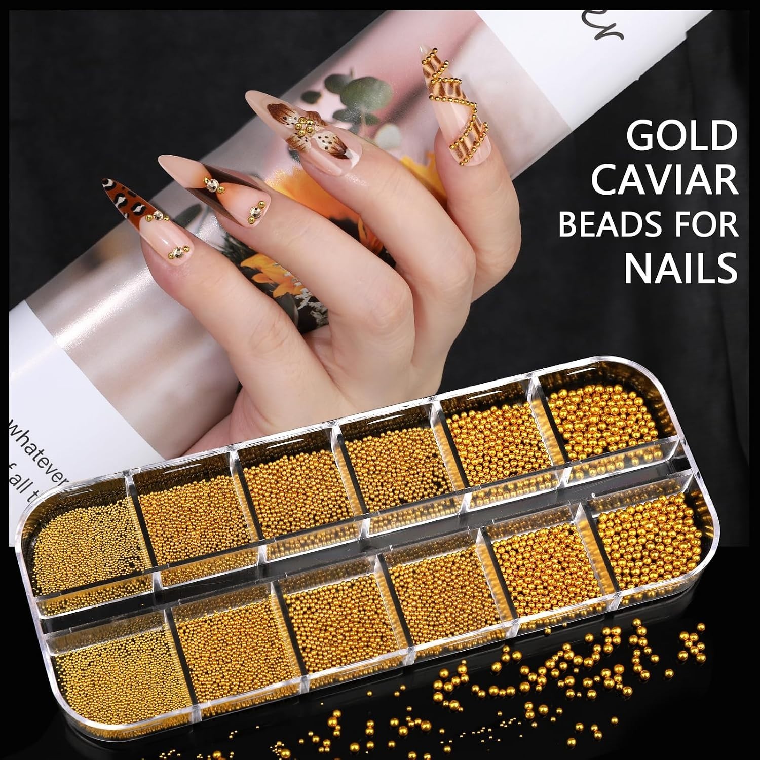 Elegant Gold Nail Charms & Rhinestones Set – 21 Unique Designs for Exquisite Art