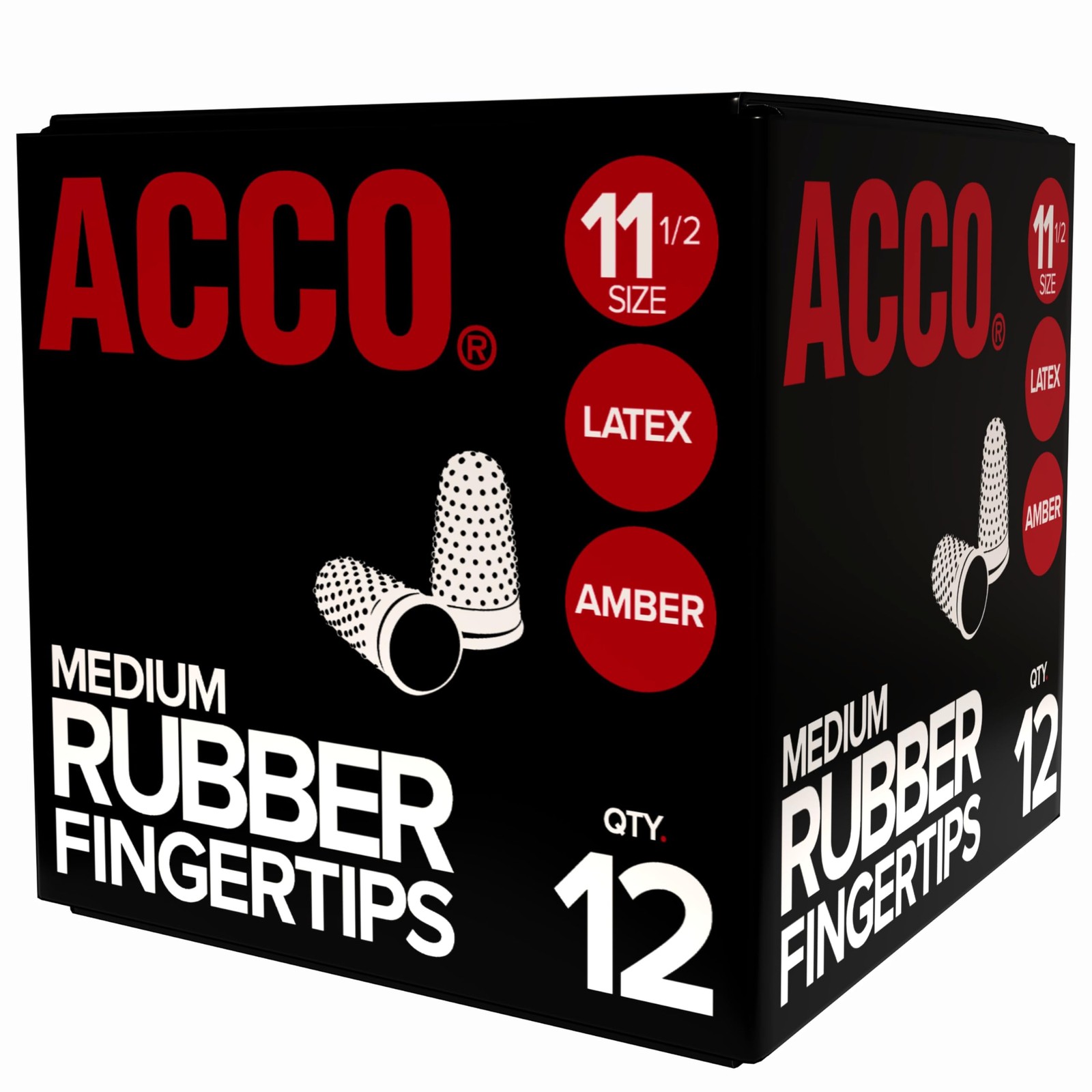 ACCO Rubber Finger Tips, Size 11.5 (Small/Medium), 5/8″ Base Diameter, Nubbed…