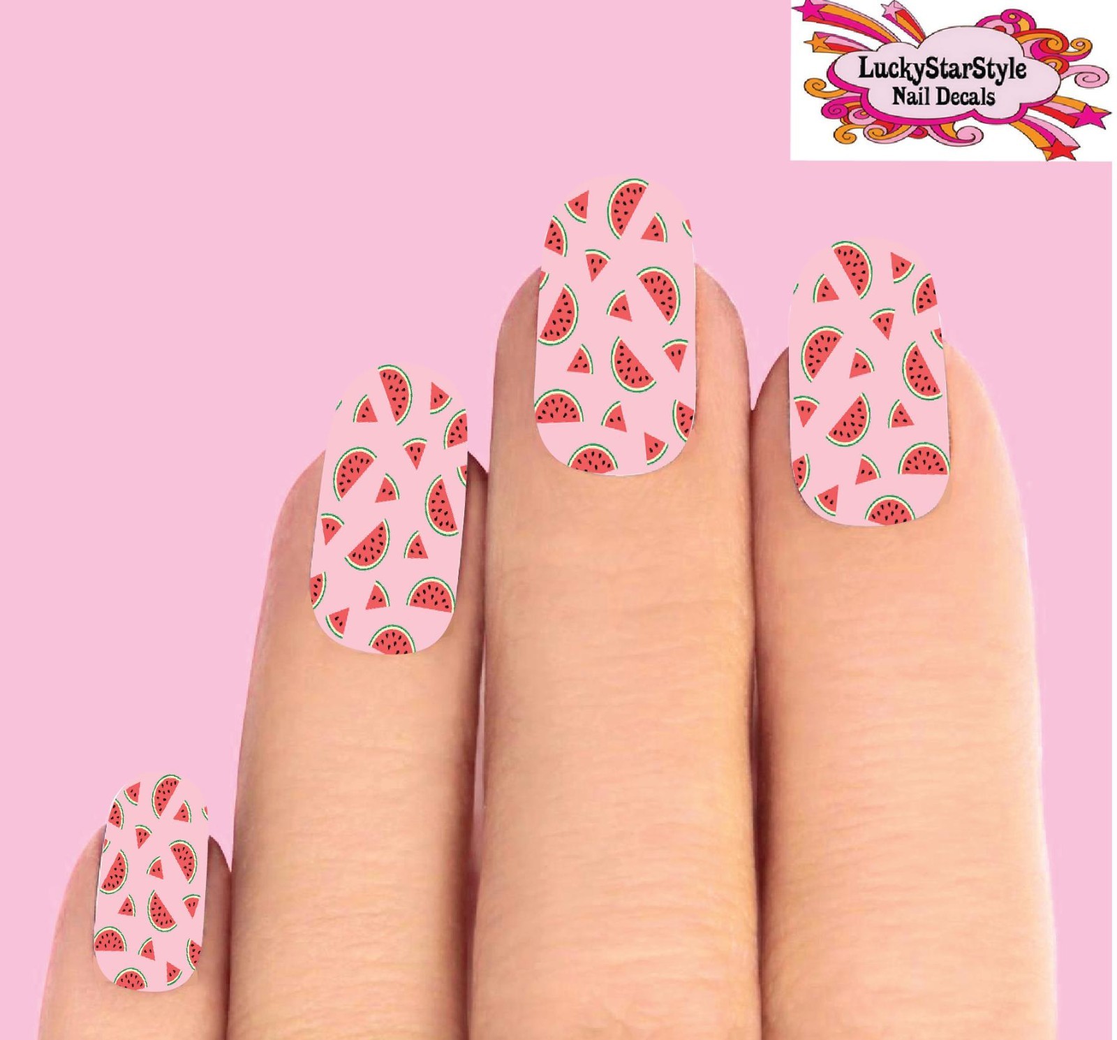Waterslide Full Nail Decals Set of 10 – Watermelon Assorted