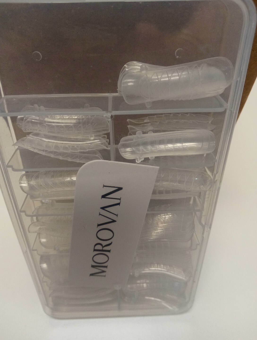 Morovan clear nail tips for Poly Nail Gel refill tray