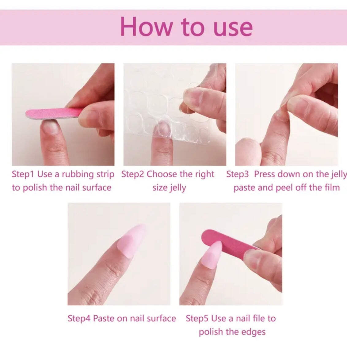 96 pcs (4 Packs) Floral Press on Nails With Rhinestones, med Ballet Shape With a