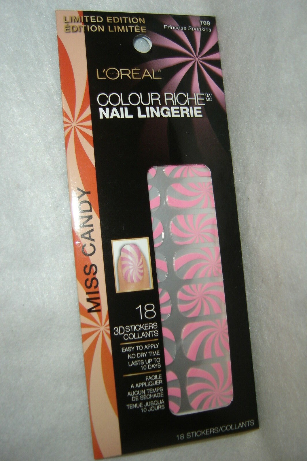 L’OREAL*COLOUR RICHE*3D Nail Lingerie #709 PRINCESS SPRINKLES~BRAND NEW~SEALED