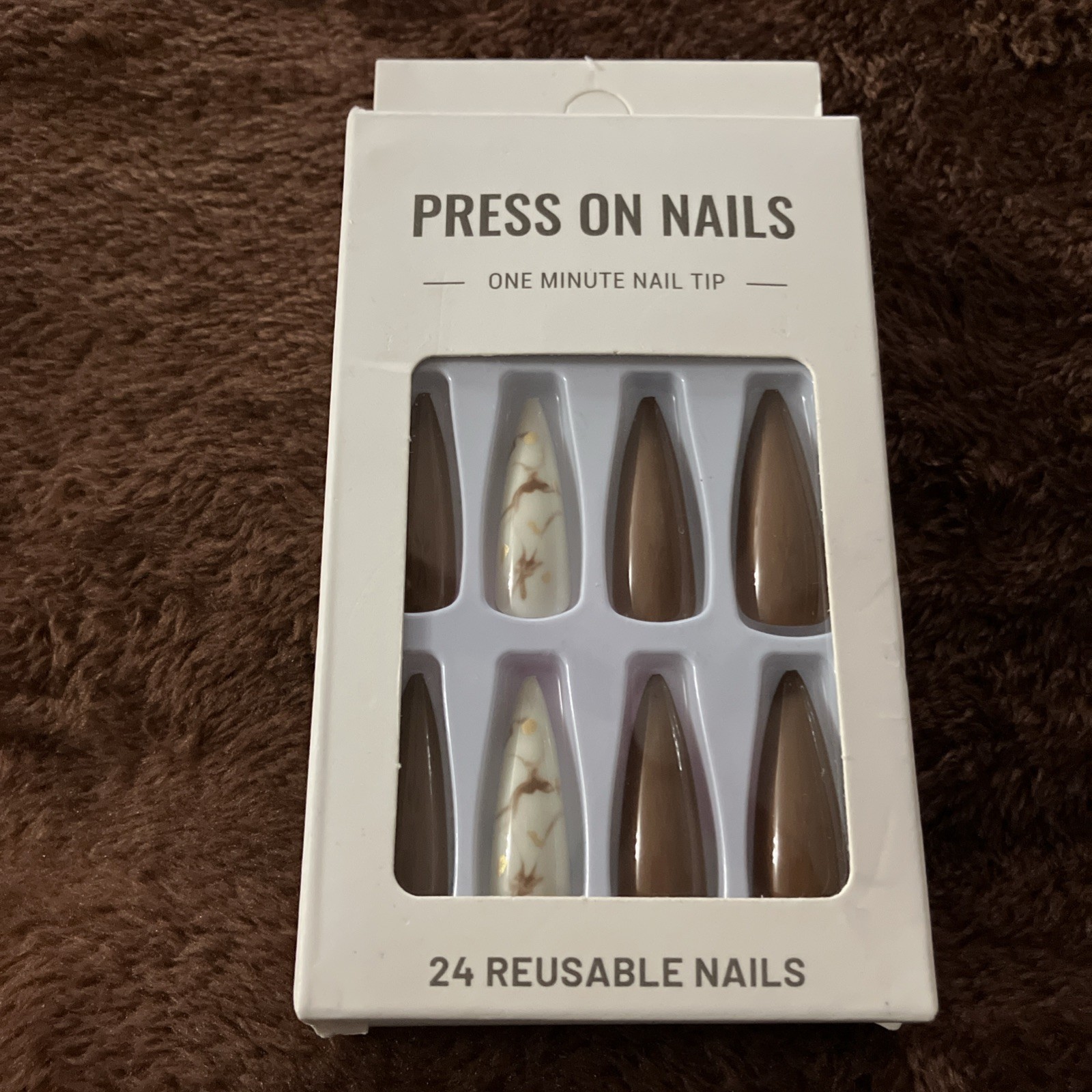 Press On Nails, Assorted Styles, 4 Packs, 4 Brands, Multicolor, 2 Reusable