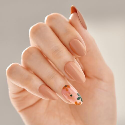 KISS No Glue Mani Press-On Nails, Design, ‘As It Was’, Neutral/green, Medium