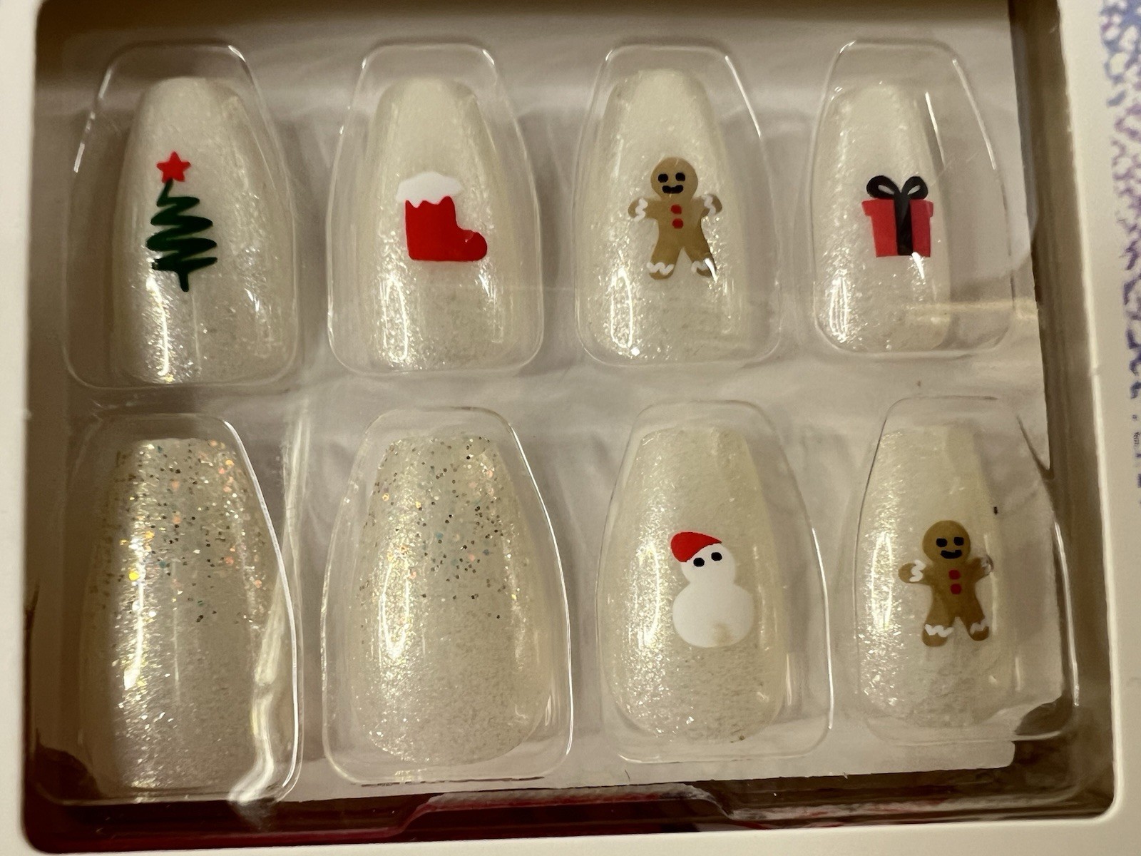 Kiss Voguish 28 Fantasy Gel Nails w/Glue Holiday Christmas 4 Packs Short Length