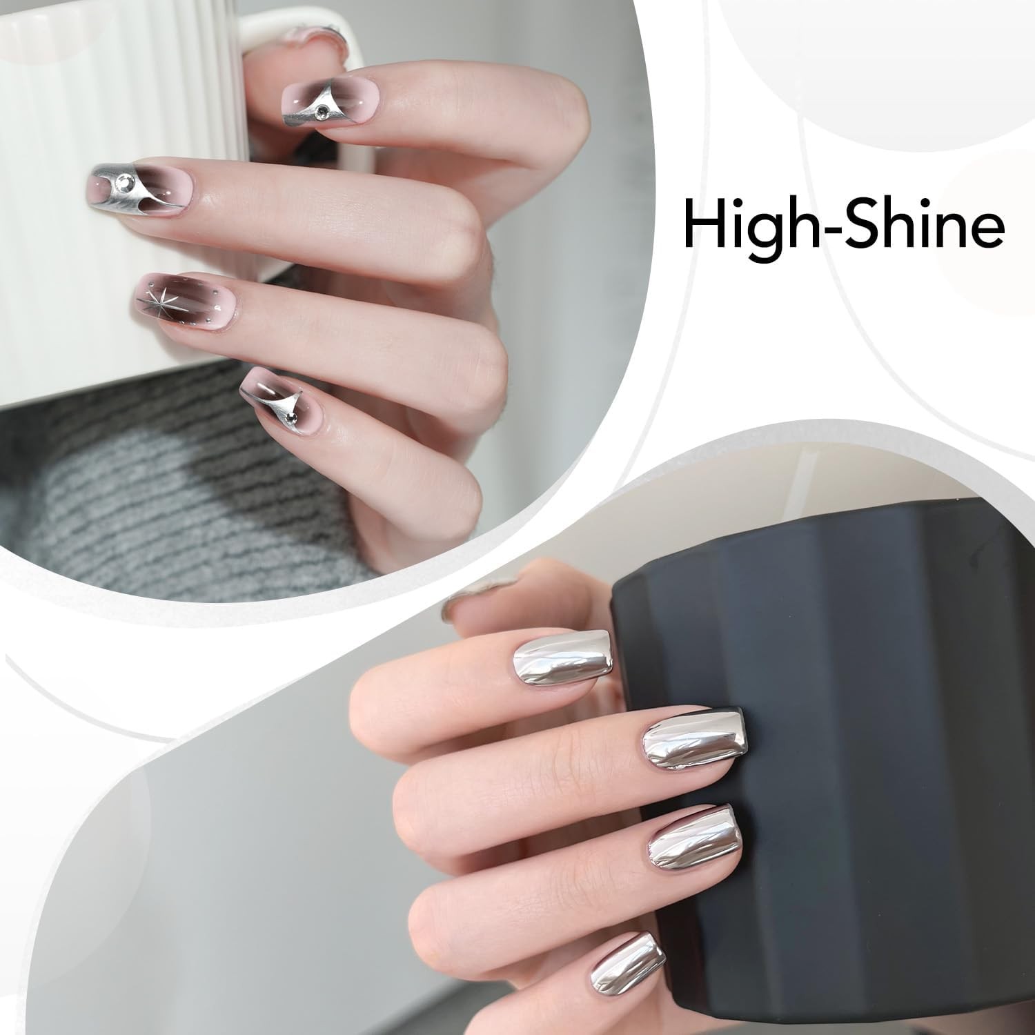 Metallic Sier l Nail Polish Art Liner, 8ml 3D Mirror Chrome