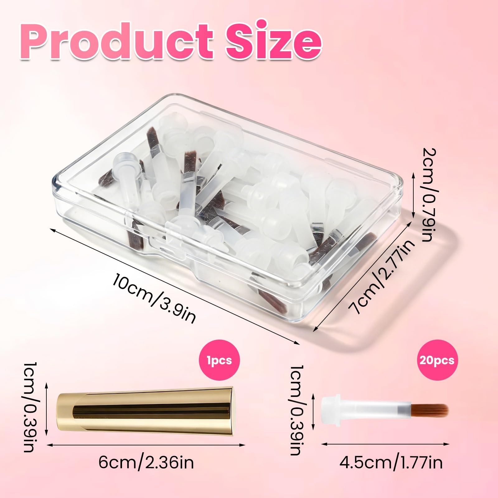 Nail Polish Brush Set, 20-Pack Professional Replacement Brush Heads with Synt…