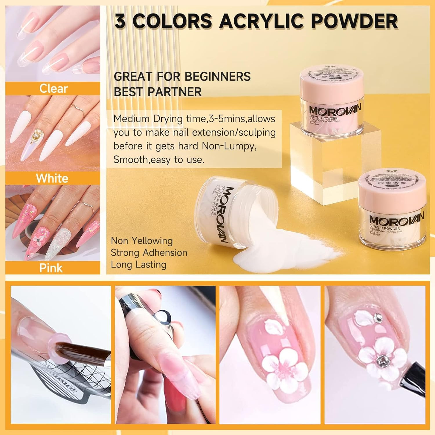 Acrylic Nail Kit for Beginners: Professional Nails Kit Acrylic Set with Everythi