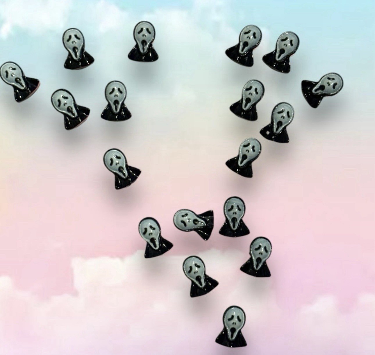 60 PIECES Nail Art Resin Ghost Face Halloween Charms DIY Craft for Nail 3D Art