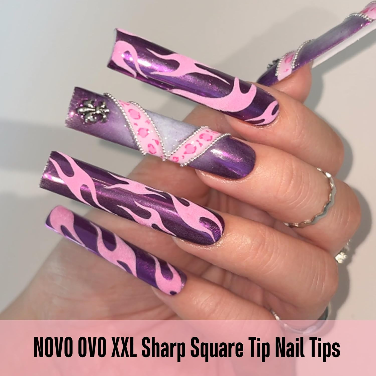 XXL Square Nail Tips Matte – 240Pcs Pre-Etched Soft Gel Press on Nails, No File