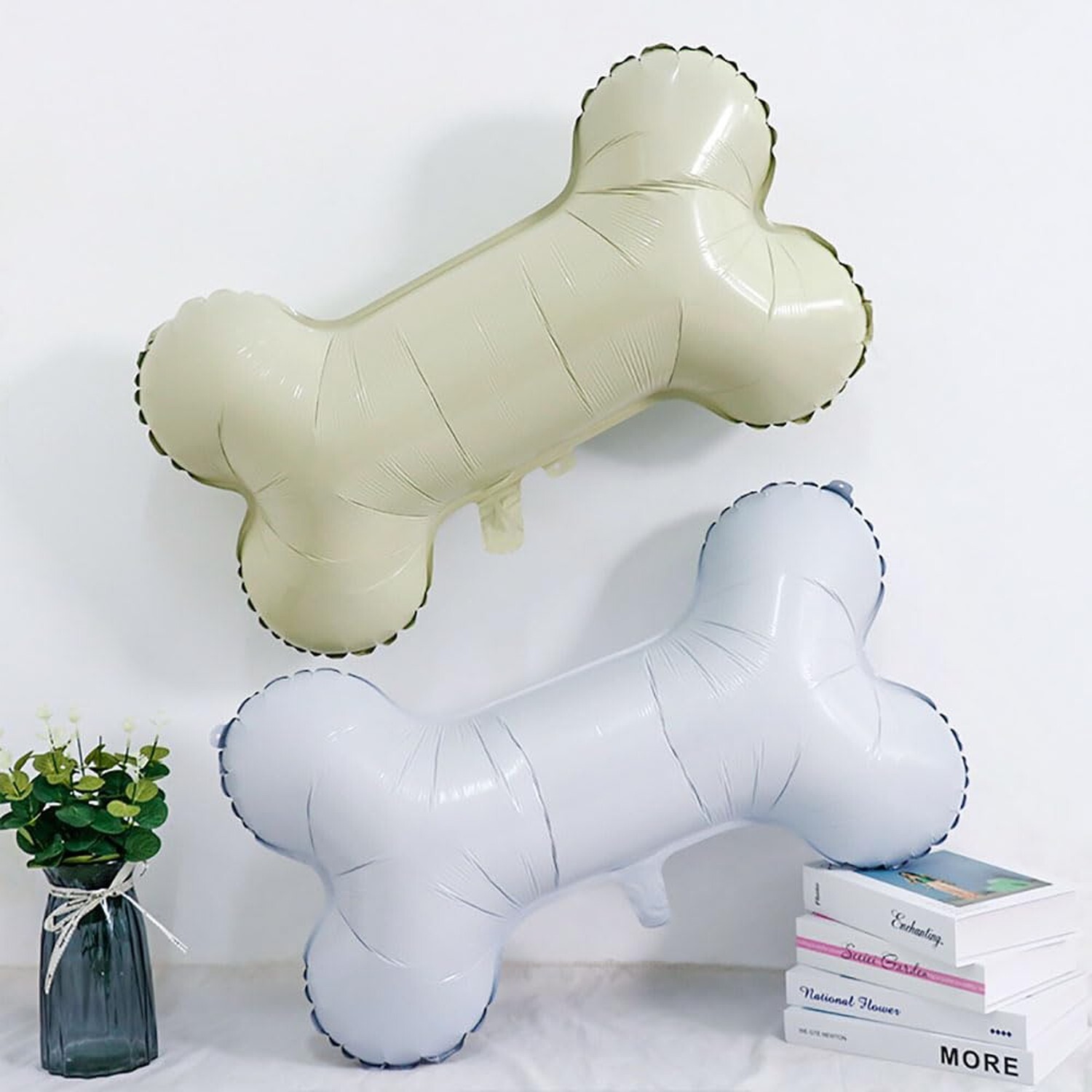 6pcs Cute Husky Dog Balloons, Dog Bone Paw Print Mylar Foil Balloon for Husky…