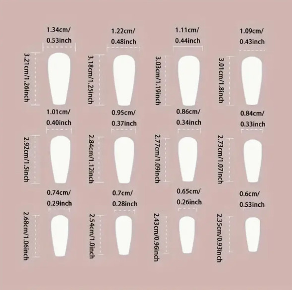24 Pcs Press-On Nail Long Stiletto Black with Red & White Swirls Glossy