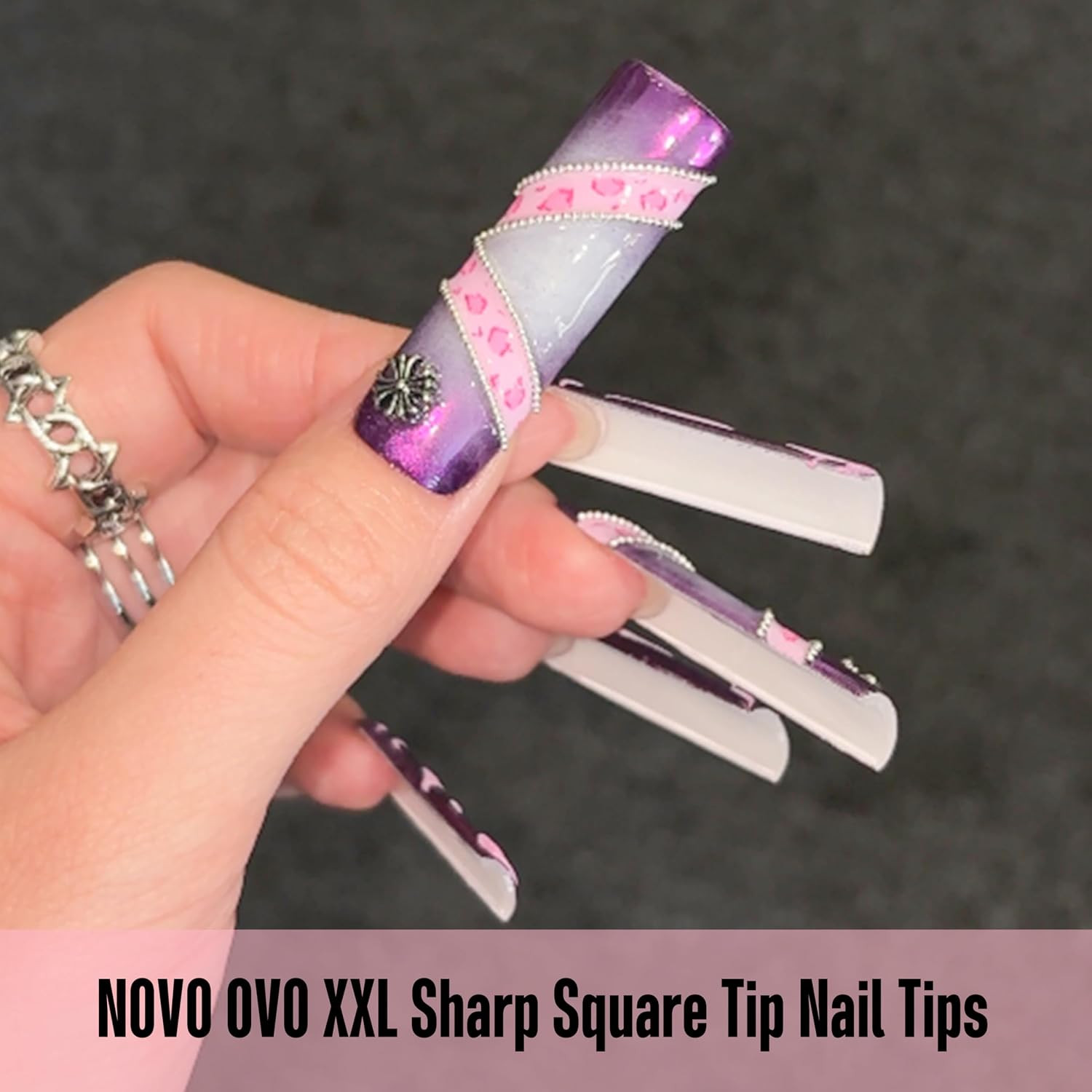 XXL Square Nail Tips Matte – 240Pcs Pre-Etched Soft Gel Press on Nails, No File