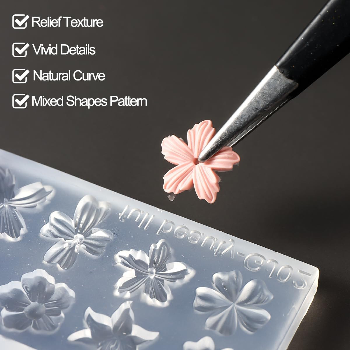 3PCS Silicone Nail Art Molds for 3D Floral Designs and DIY Resin Crafts
