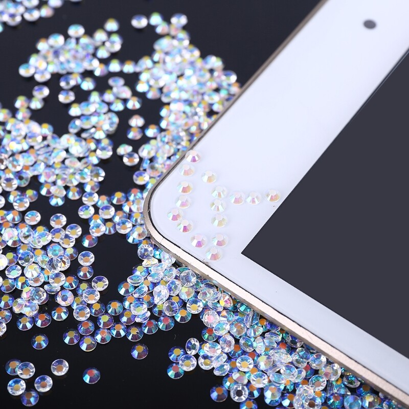 5000pcs White Flat Back Round Crystal Rhinestones for DIY Art