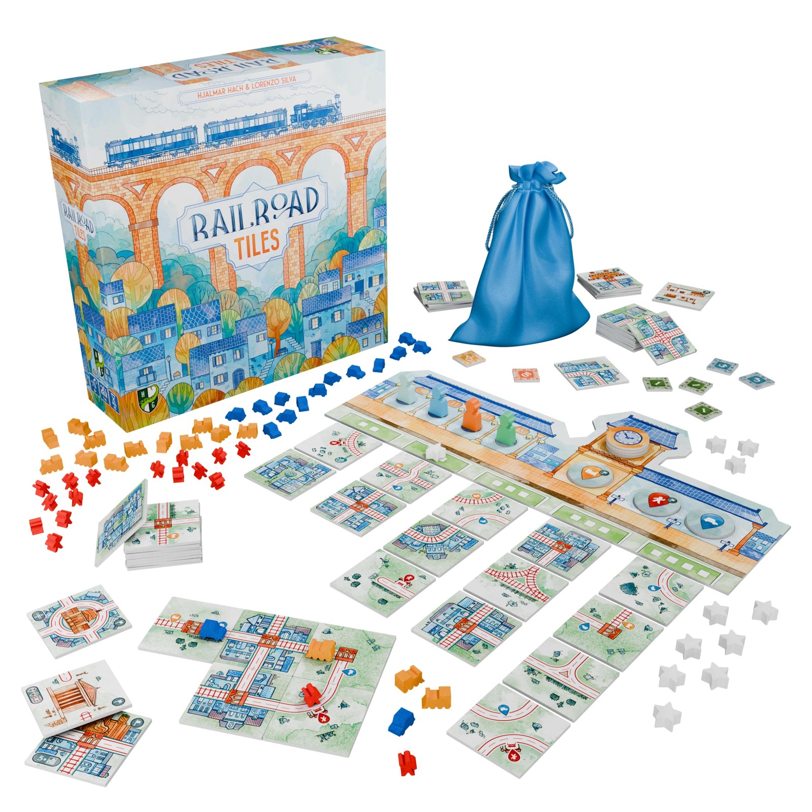 Railroad Tiles Board Game – Network-Building Tile-Laying Game, Family Small