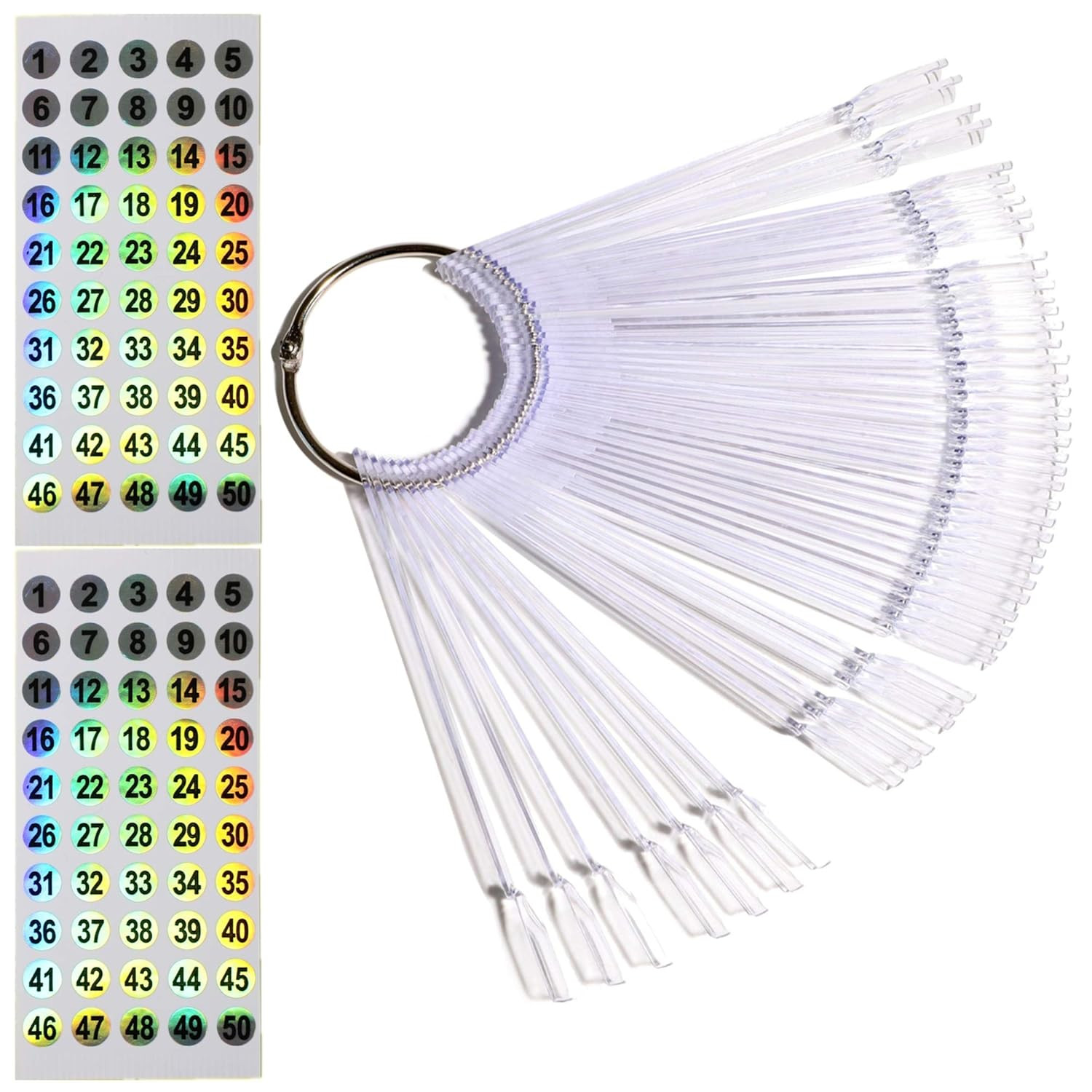 Nail Swatch Sticks with Ring for Nail Color Display Nail Art Supplies Nail Pract