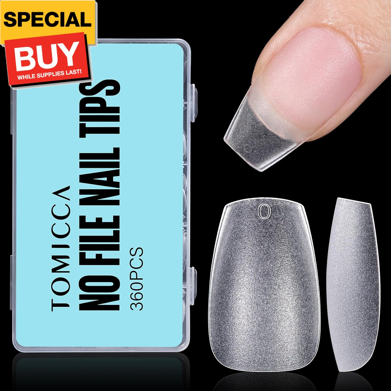 Short Coffin Gel Nail Tips, Full Cover Short Nail Tips, 360Pcs Soft Coffin Nails