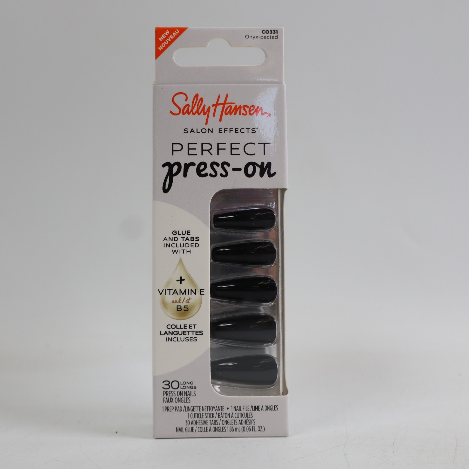 2 PACK Sally Hansen Salon Effects Perfect Press-On Nails, Onyx-pected CO331