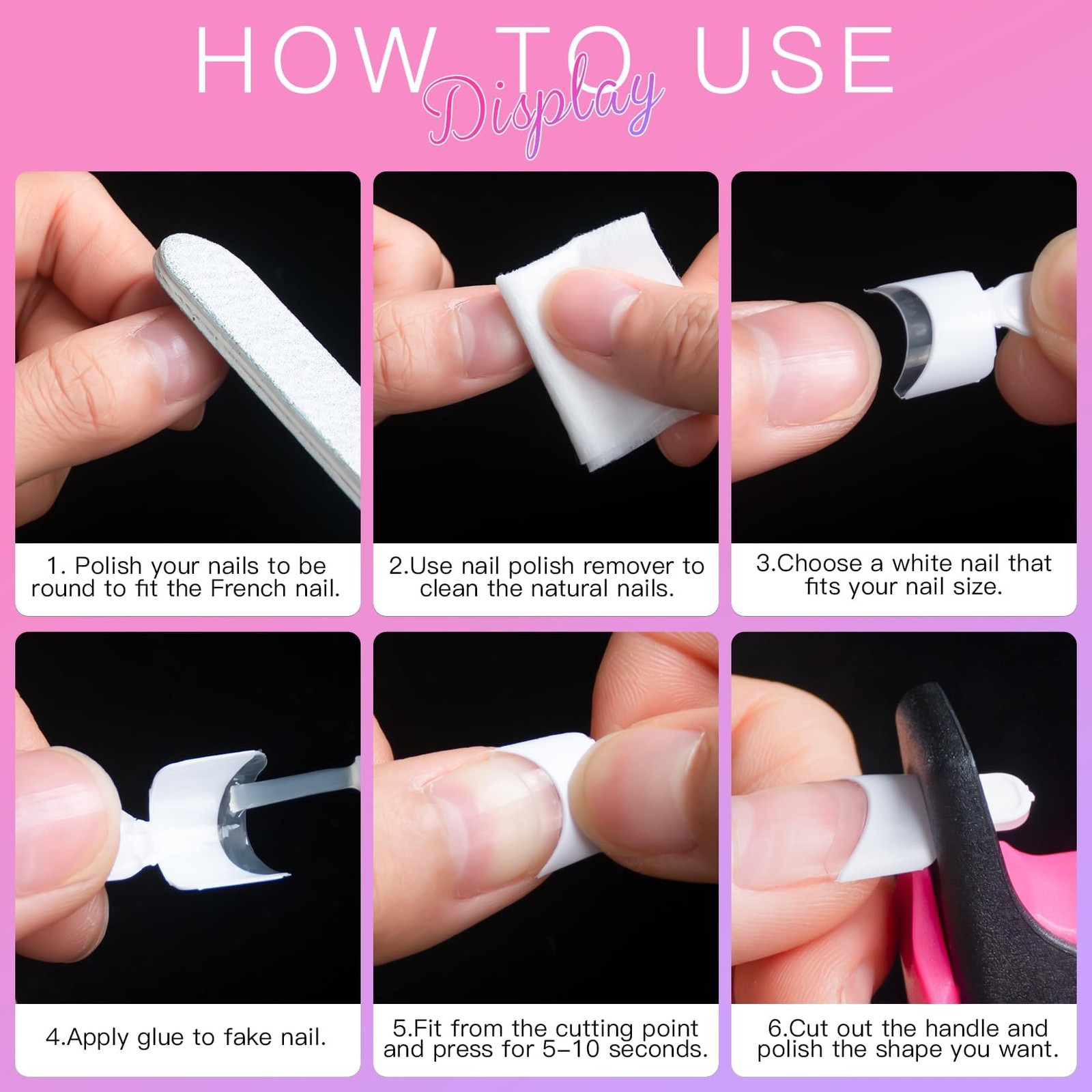 AORAEM White French Nail Tips 120 PCS Short French Style Acrylic Nail Tip 12 …