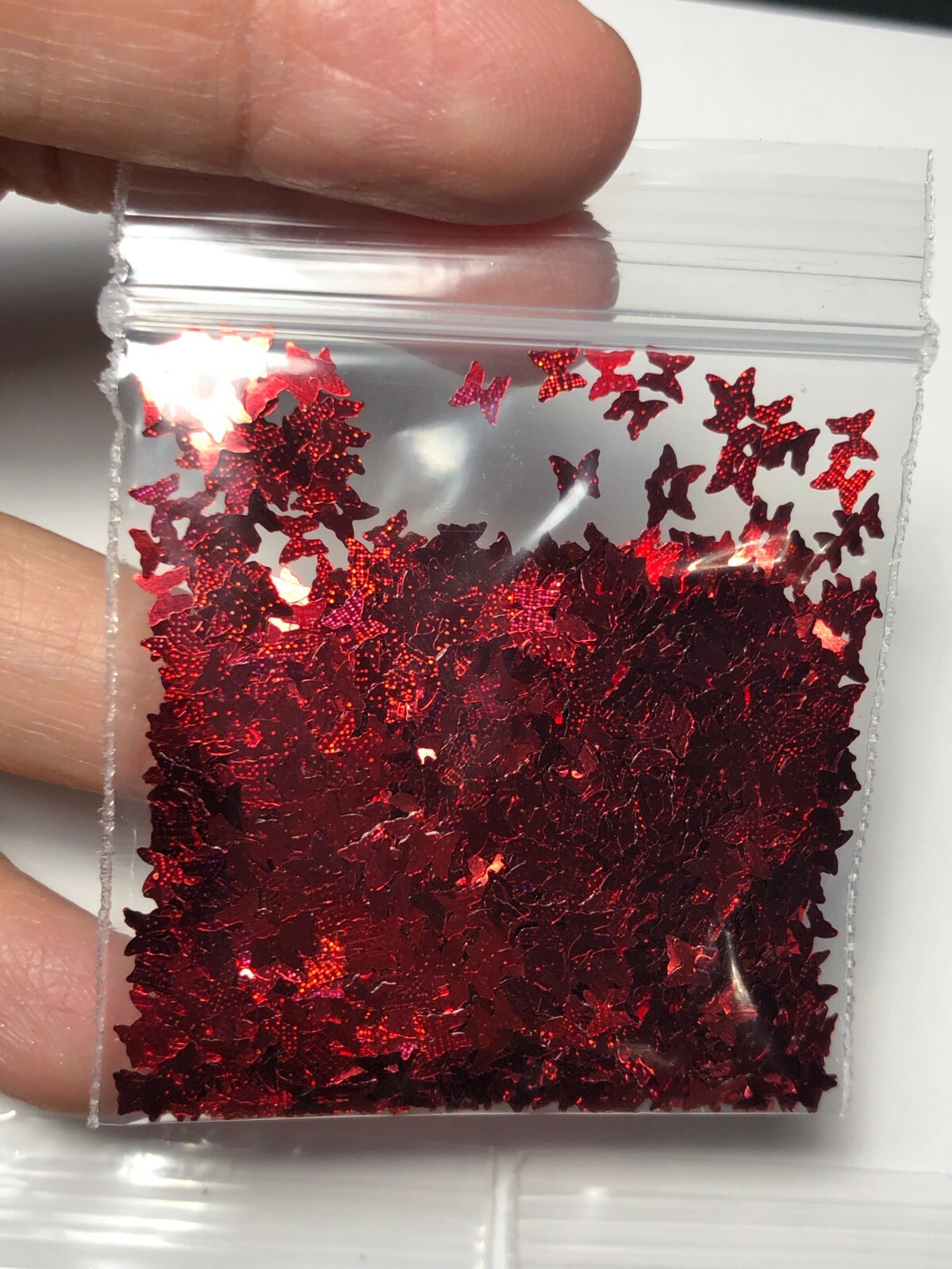 Solvent Resistant LASER BUTTERFLY shape Glitter U Choose Color Nail Art Face