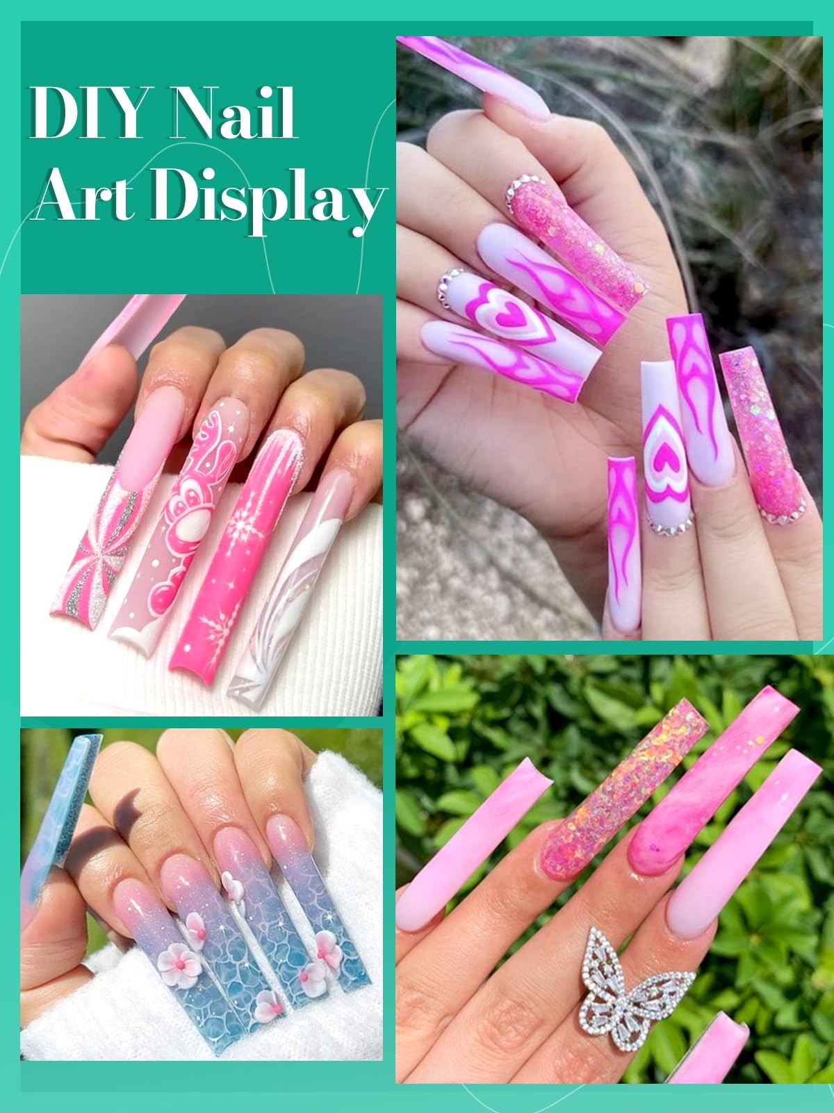 504 PCS No C Curve Clear Nail Tips for Acrylic 504 Piece Assortment,