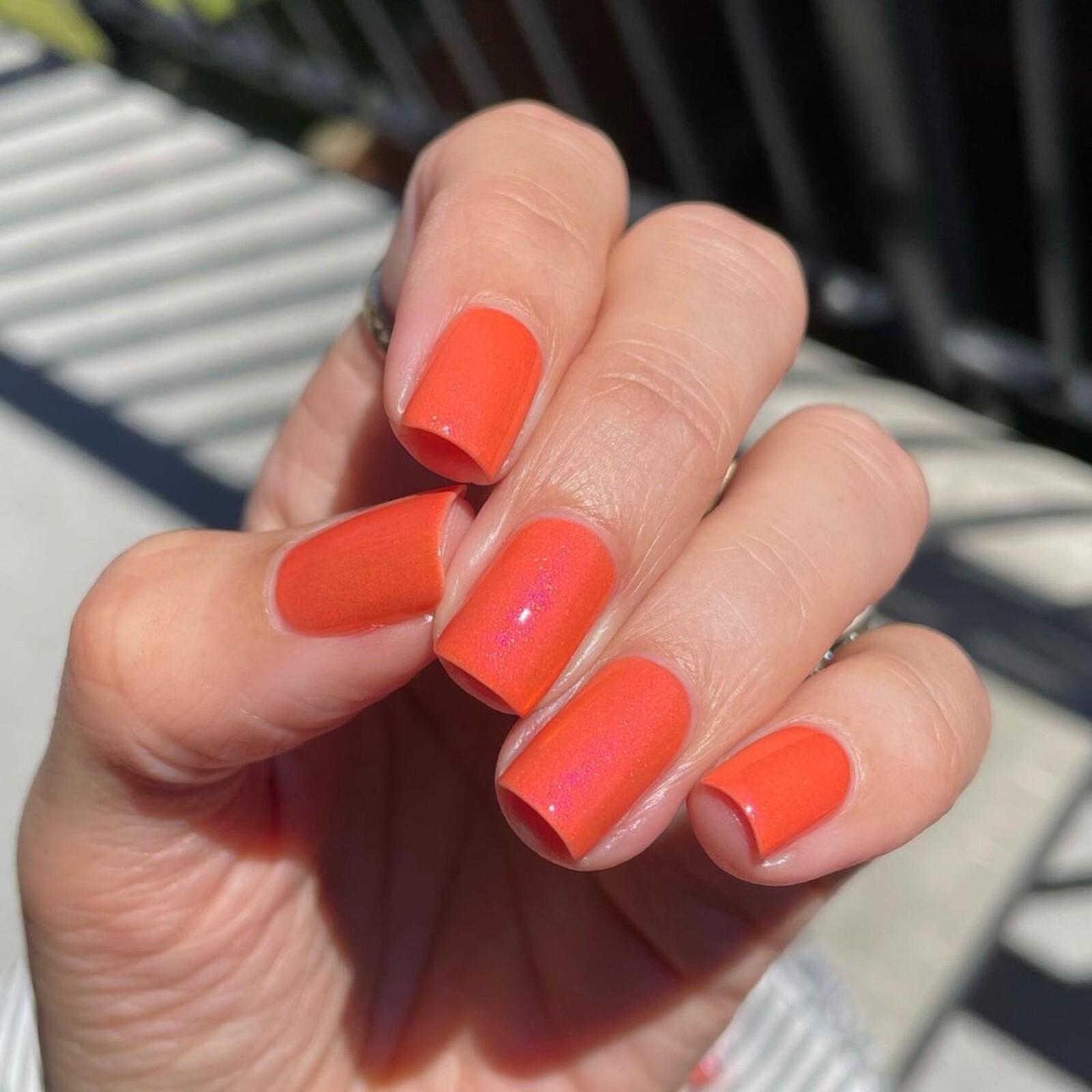 Whats Up Nails – Lush Orangery Regular Polish (Coral with Shimmer), Nail Polish