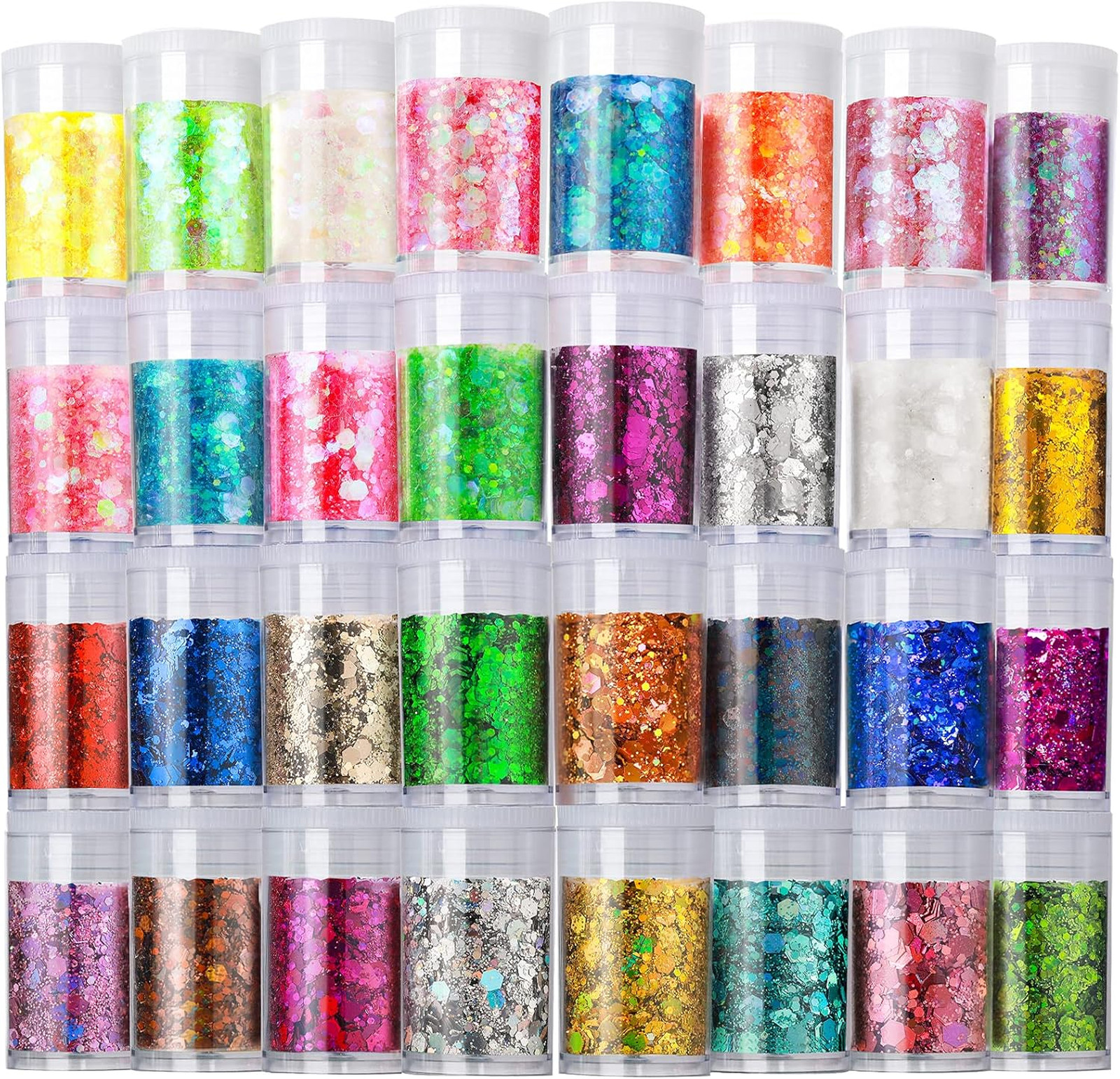 Holographic Chunky Glitter 32 Colors for Crafts Resin Nail Body Face Hair DIY
