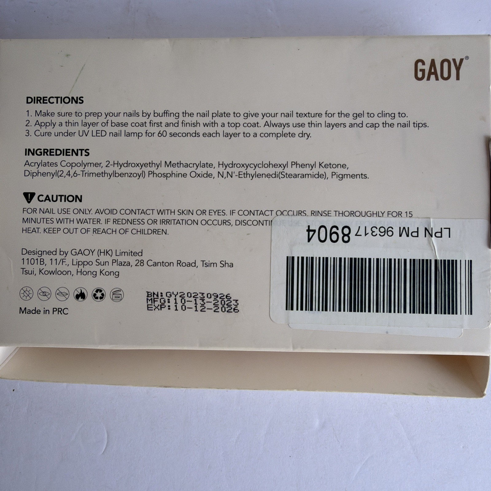 New GAOY Jelly Gel Nail Polish of 6 Transparent Gel Polish Kit EXP: 11/2027