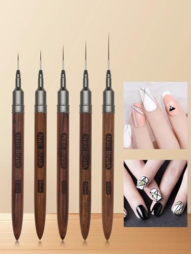 Nail art brushes, 5Pcs Nail Art Liner Brushes, Painting Art Design Brush Set