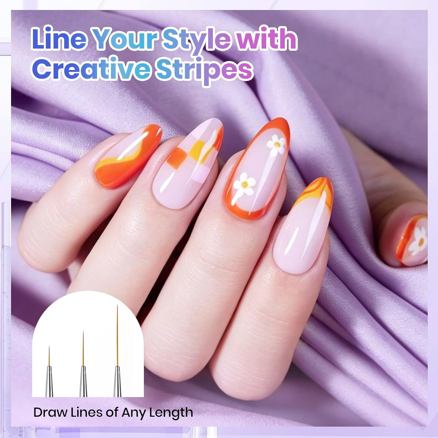 Beetles Nail Art Brushes 8Pcs – Crystal Nail Art Tools Double-Headed | Nails Dot