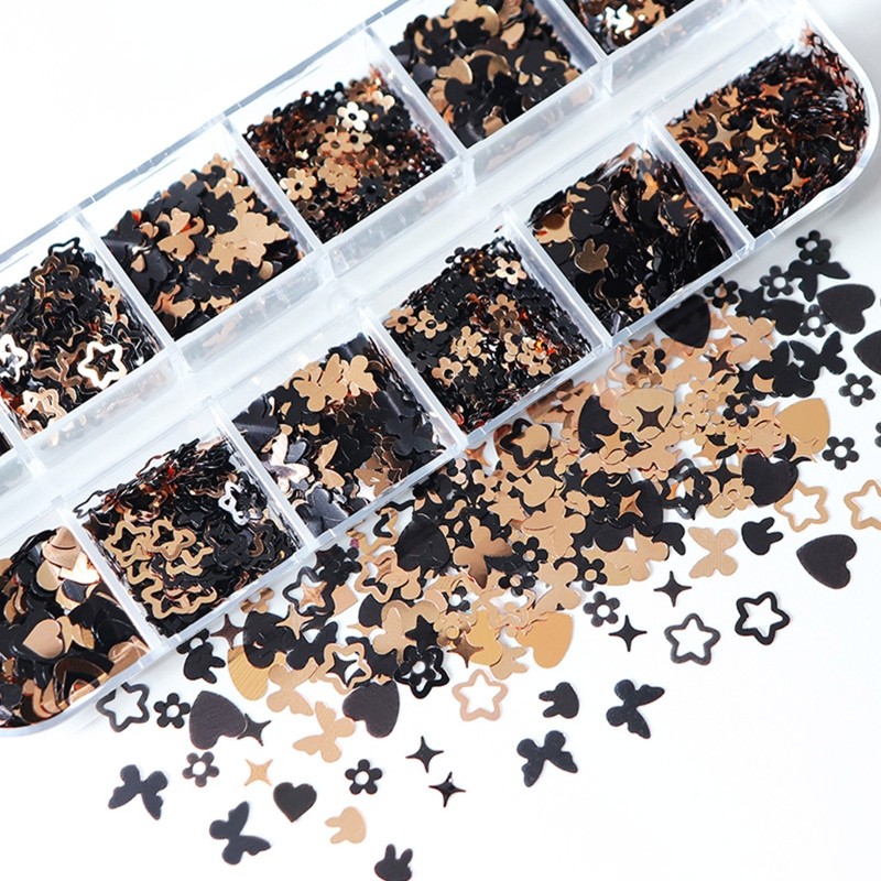 12 Grids Epoxy Resin Fillings Jewelry Making Accessories Sequins Nail Art Decor
