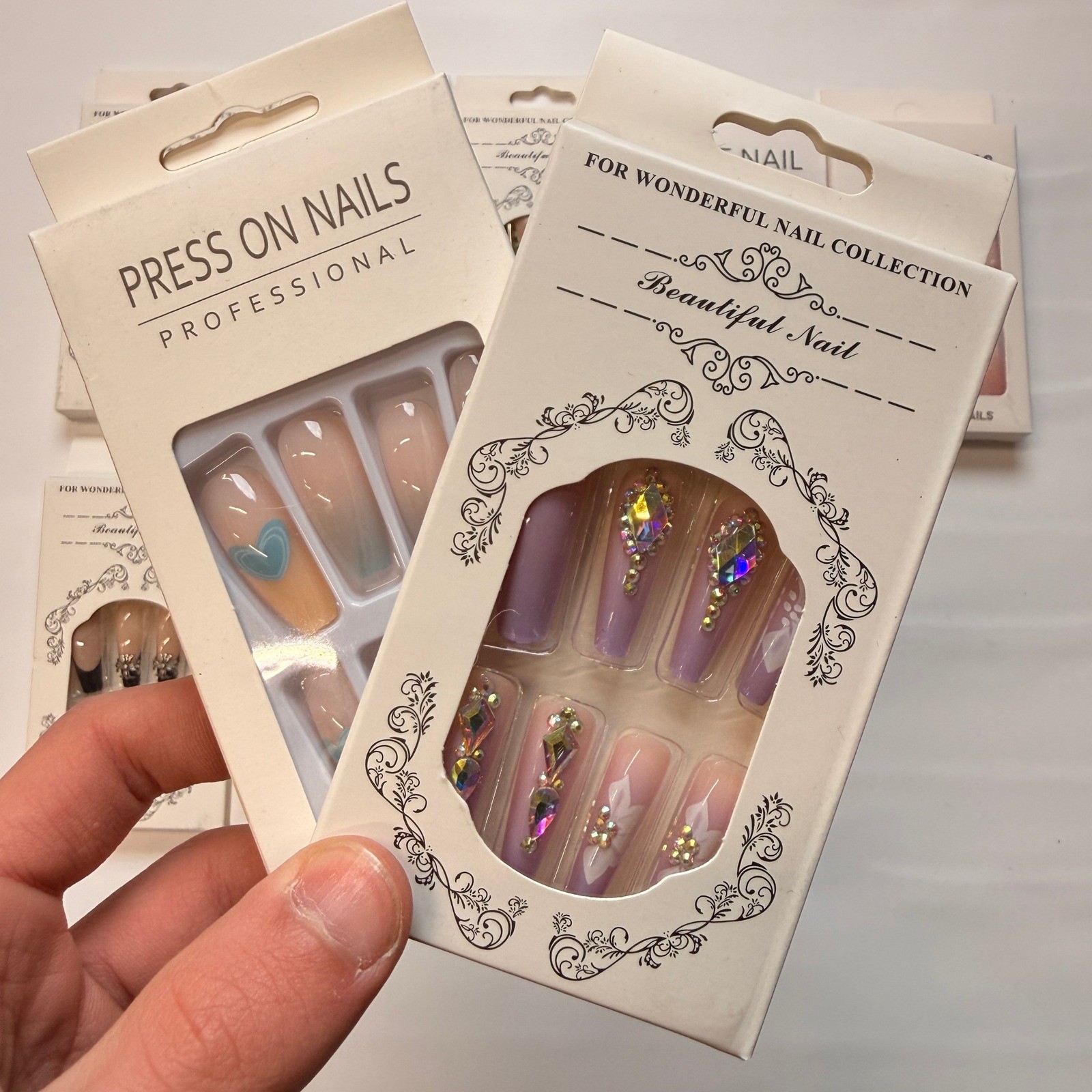Lot of 10 Pack of 24 New False Press On Nails Assorted Designs and Colors №N17