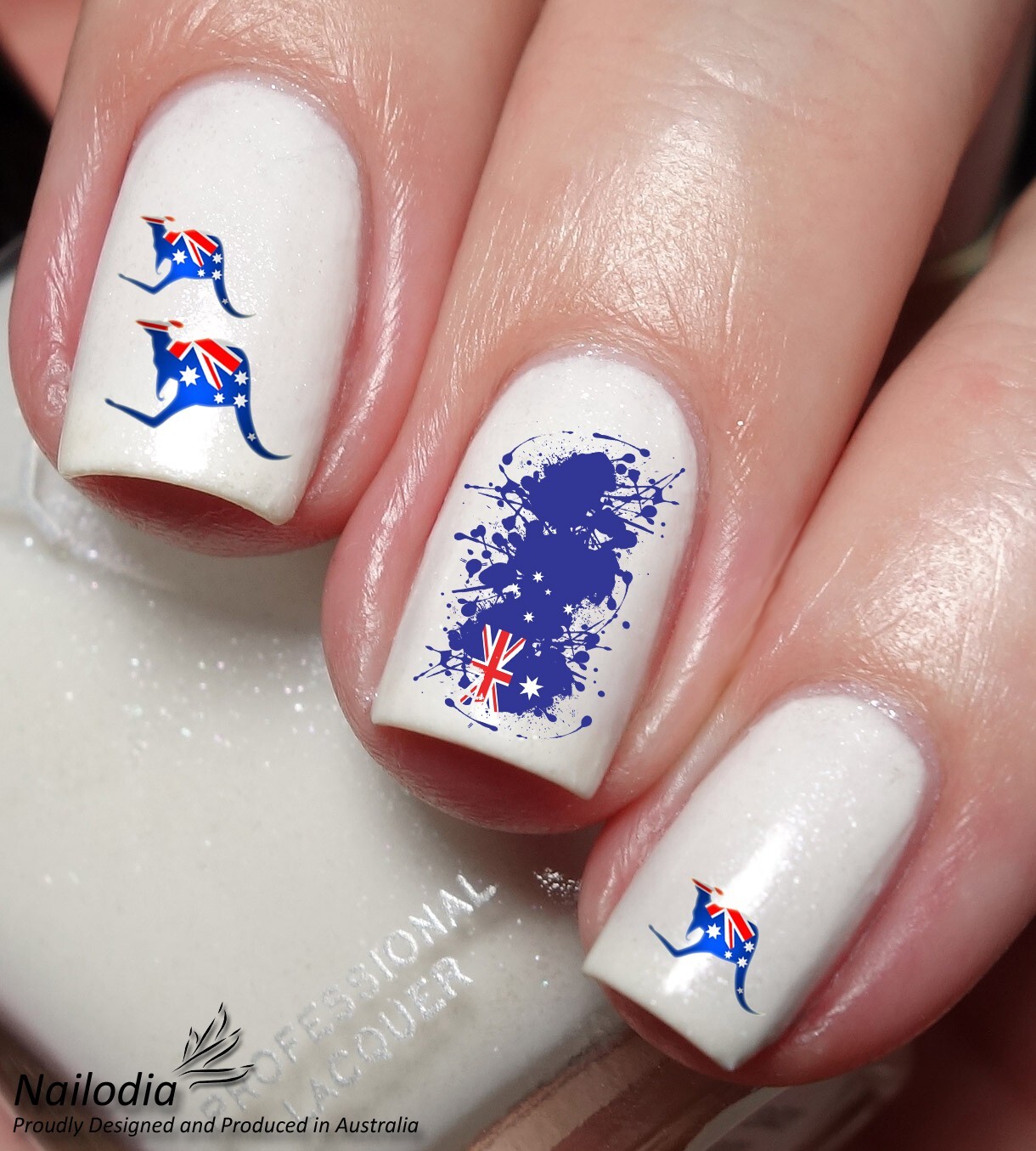 I Love Australia & Aussie Kangaroo Nail Art Decal Sticker Water Transfer Slider