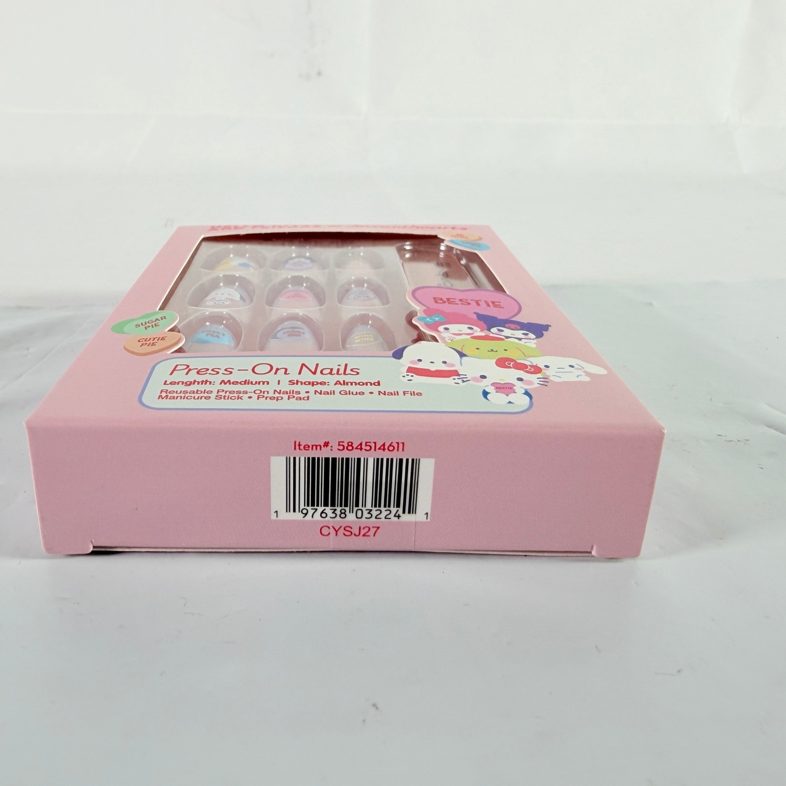 Hello Kitty and Friends Sweethearts Press-On Nails Reusable Medium Almond Set