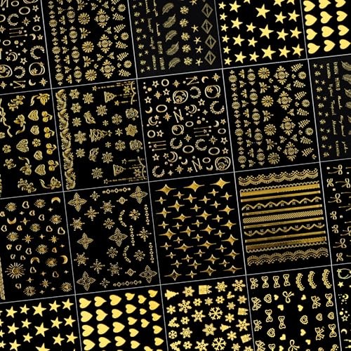 50 Sheets Christmas Nail Snowflake & Gold Classic Design/Christmas Style