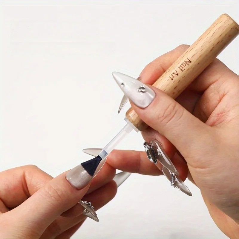 Nail Art – Multi-Functional Nail Polish Brushes – Wood Plastic Combo Set